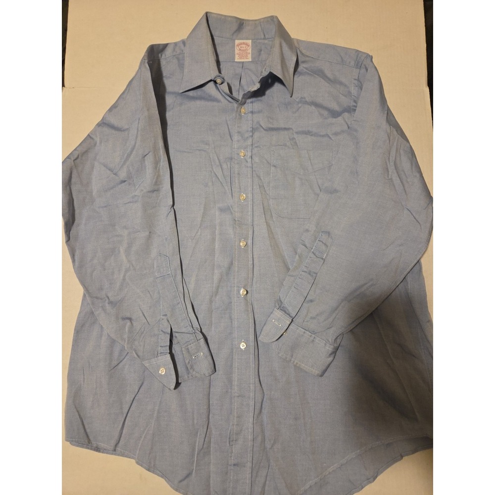 Brooks Brothers Dress Shirt Long Sleeve 16.5  Madison Button‎ Up Non Iron Blue - Picture 2 of 5